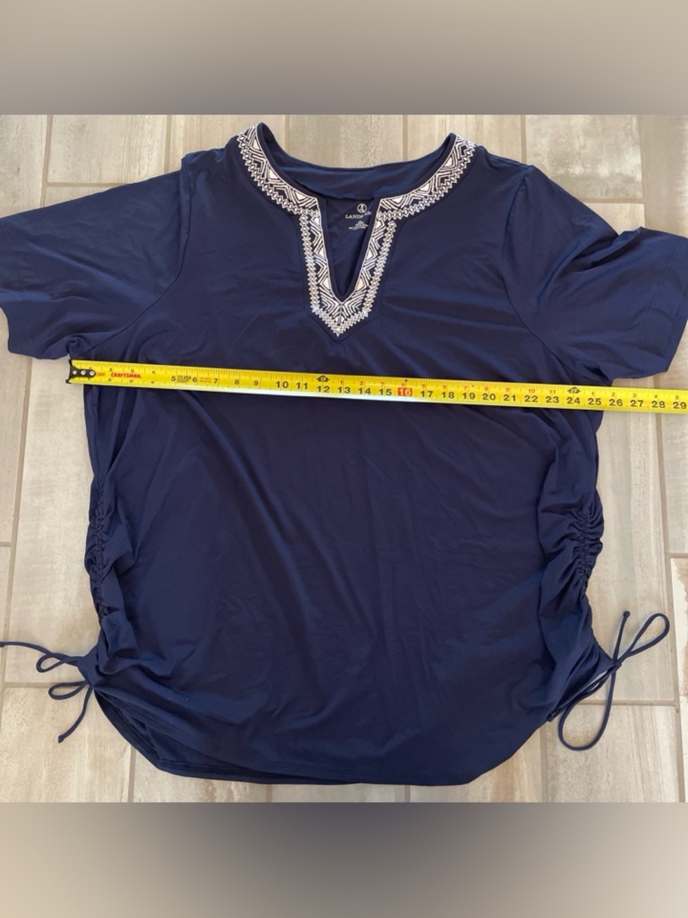 Lot of 3 Lands End 3X (24-26) Navy Short Sleeve Rashguard Skirt/Skort Swimsuit - Picture 4 of 11